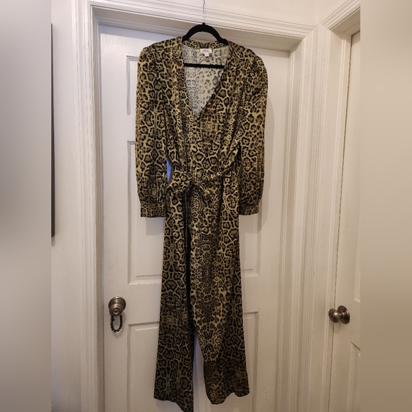 Jonny Cota Skingraft Making the Cut Green Leopard Animal Print Satin Jumpsuit XL - Picture 5 of 10
